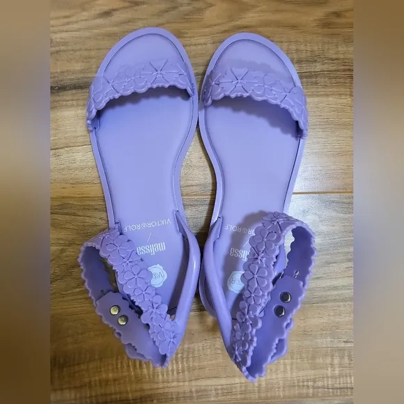 Melissa Wave Blossom   Viktor And Rolf Sandals, lilac,size US 8