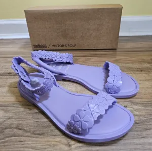 Melissa Wave Blossom   Viktor And Rolf Sandals, lilac,size US 8