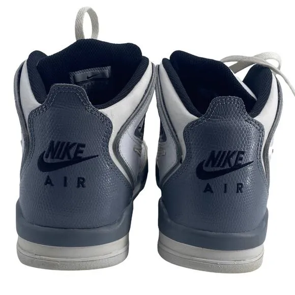 Men's 10.5 NIKE Air Flight Sneakers Shoes White Gray Black 397204-102