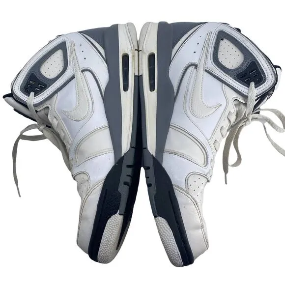 Men's 10.5 NIKE Air Flight Sneakers Shoes White Gray Black 397204-102