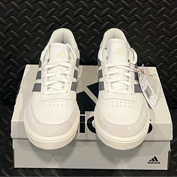 Mens Adidas Athletic Tennis Shoes White‎ Gray Size 8.5