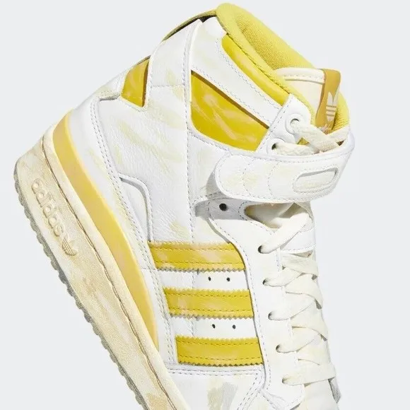 MEN'S Adidas Originals Forum 84 High Worn Yellow Shoes Size 7 GZ6468