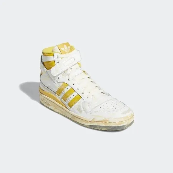MEN'S Adidas Originals Forum 84 High Worn Yellow Shoes Size 7 GZ6468