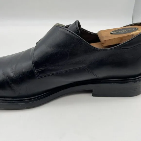 Men's Bachrach‎ Black Leather Monk Strap Dress Shoes Size 10.5 Italy