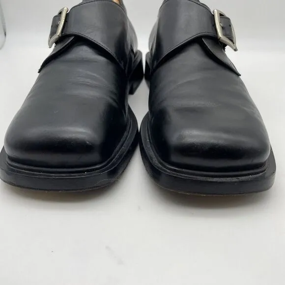 Men's Bachrach‎ Black Leather Monk Strap Dress Shoes Size 10.5 Italy