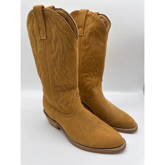 Men’s Brown Laredo Cowboy Boots. 68216 8 E W. Jacksonville. Tan suede.