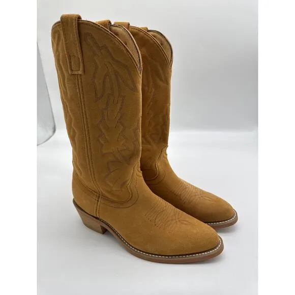 Men’s Brown Laredo Cowboy Boots. 68216 8 E W. Jacksonville. Tan suede.