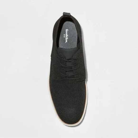 Mens Casual Kev Knit Dress Shoes Black Lace Up Size 9 New