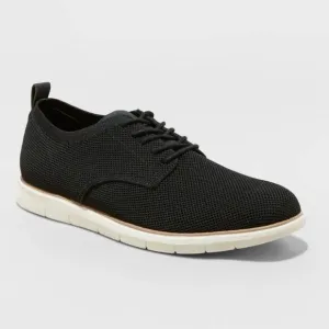 Mens Casual Kev Knit Dress Shoes Black Lace Up Size 9 New