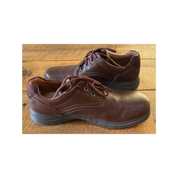 Mens Clarks Un Brawley Lace Oxford Shoes Brown Mahogany Leather 12M