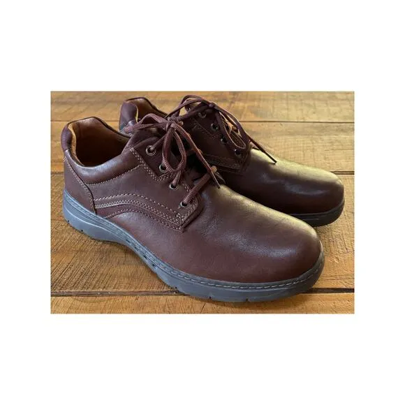 Mens Clarks Un Brawley Lace Oxford Shoes Brown Mahogany Leather 12M