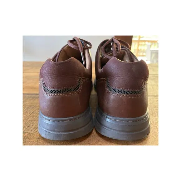 Mens Clarks Un Brawley Lace Oxford Shoes Brown Mahogany Leather 12M