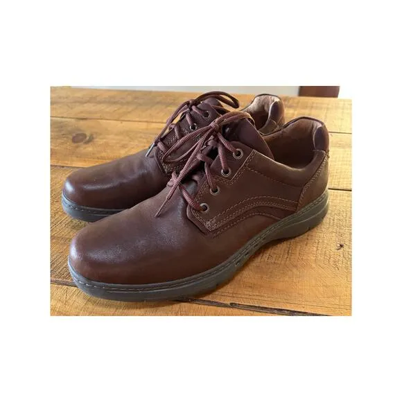 Mens Clarks Un Brawley Lace Oxford Shoes Brown Mahogany Leather 12M