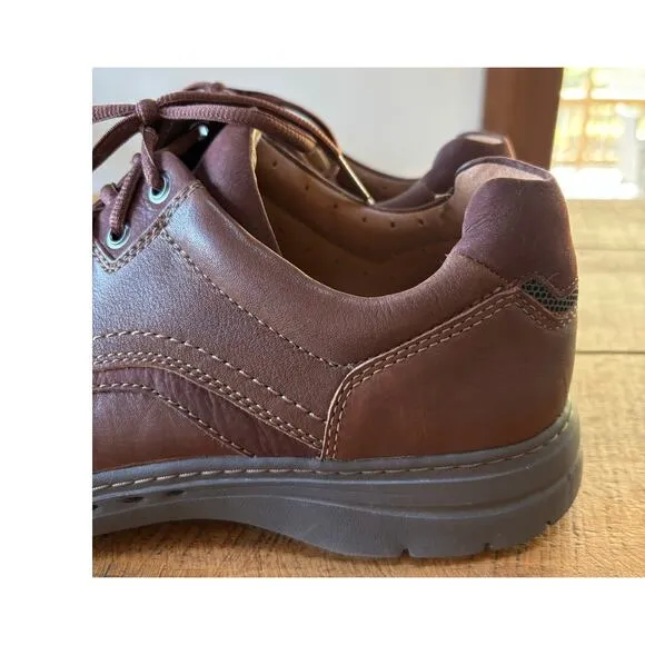 Mens Clarks Un Brawley Lace Oxford Shoes Brown Mahogany Leather 12M