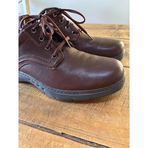 Mens Clarks Un Brawley Lace Oxford Shoes Brown Mahogany Leather 12M