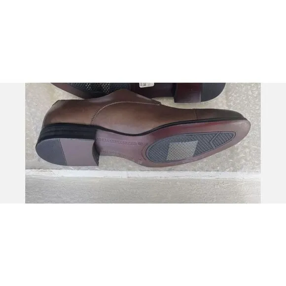 Men’s Express brown leather monk strap dress shoes sz 10 nwt