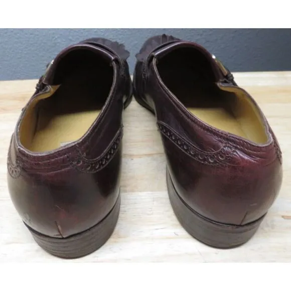 Mens Gravati Dress Shoes Brown‎ Monk Strap Cap Toe Brogue Size 10 1/2 Leather