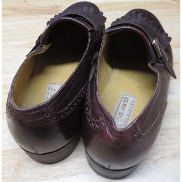 Mens Gravati Dress Shoes Brown‎ Monk Strap Cap Toe Brogue Size 10 1/2 Leather