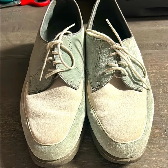 Men's Green &amp; Cream Suede Shoes