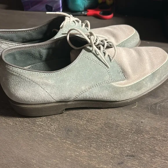 Men's Green &amp; Cream Suede Shoes