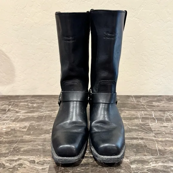 Men’s Harley Davidson Black Leather Harness Moto Boots