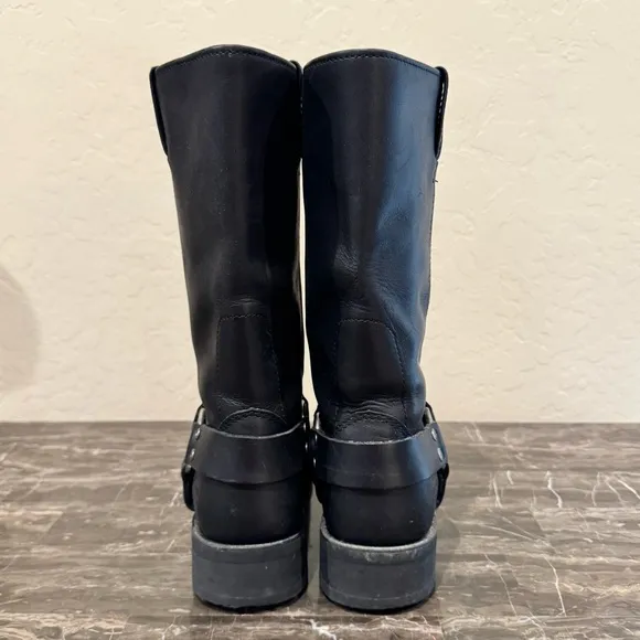 Men’s Harley Davidson Black Leather Harness Moto Boots