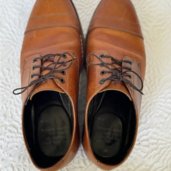 Men’s Helm Bradley Teak Leather Dress Shoes Size 9.5 EE Handcrafted
