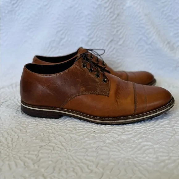 Men’s Helm Bradley Teak Leather Dress Shoes Size 9.5 EE Handcrafted