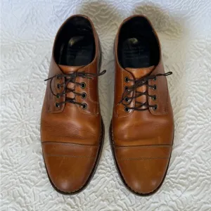 Men’s Helm Bradley Teak Leather Dress Shoes Size 9.5 EE Handcrafted