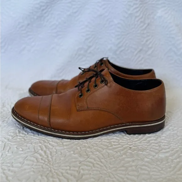 Men’s Helm Bradley Teak Leather Dress Shoes Size 9.5 EE Handcrafted