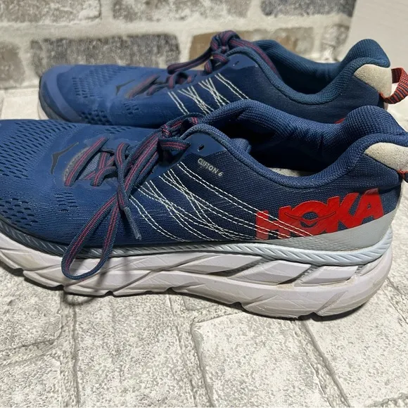 Men's Hoka One One Clifton 6 Running Shoes Sneakers - Size 9  English Blue