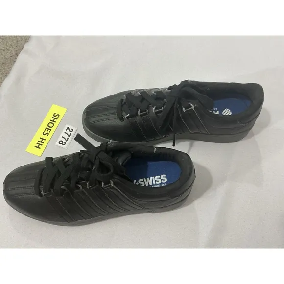 Men’s K-swiss Classic Size 8 03343-098m Black Leather Low Sneaker NWOT