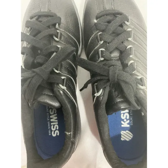 Men’s K-swiss Classic Size 8 03343-098m Black Leather Low Sneaker NWOT