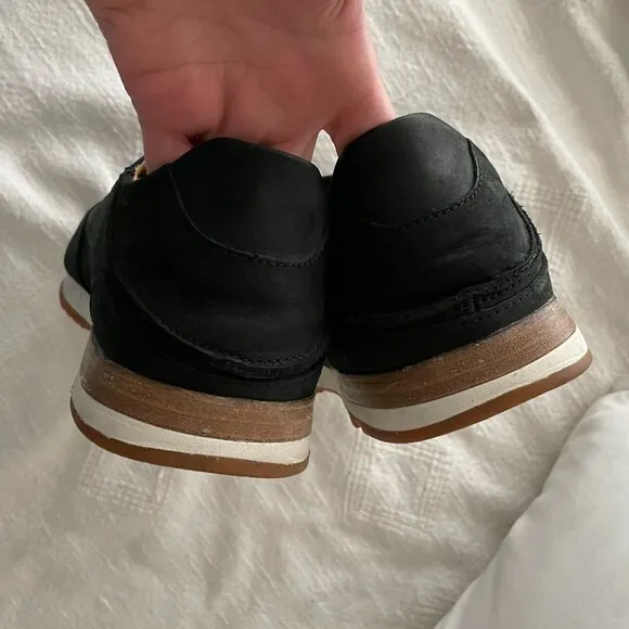 Men's Olukai Huaka'I Li Black Leather Nubuck Shoes, Size 12