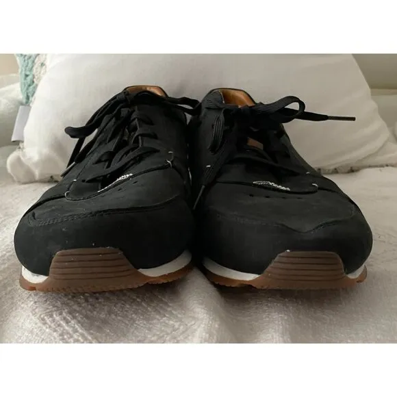 Men's Olukai Huaka'I Li Black Leather Nubuck Shoes, Size 12