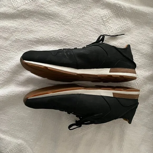 Men's Olukai Huaka'I Li Black Leather Nubuck Shoes, Size 12