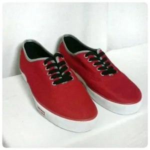 Mens Red Canvas Sneakers Size 10.5 LEVI'S Classic Tennis Shoes Skater Old School