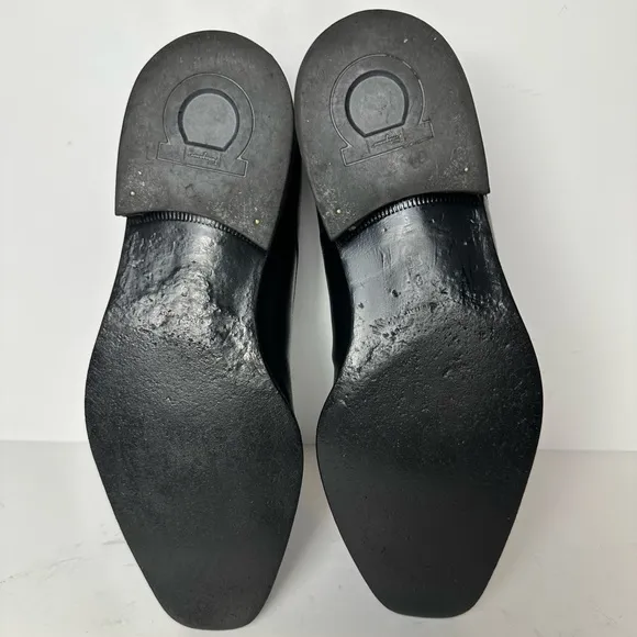 Men’s Salvatore Ferragamo black Oxford leather shoes size 8 EE US
