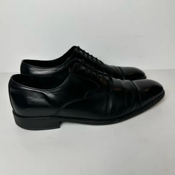 Men’s Salvatore Ferragamo black Oxford leather shoes size 8 EE US