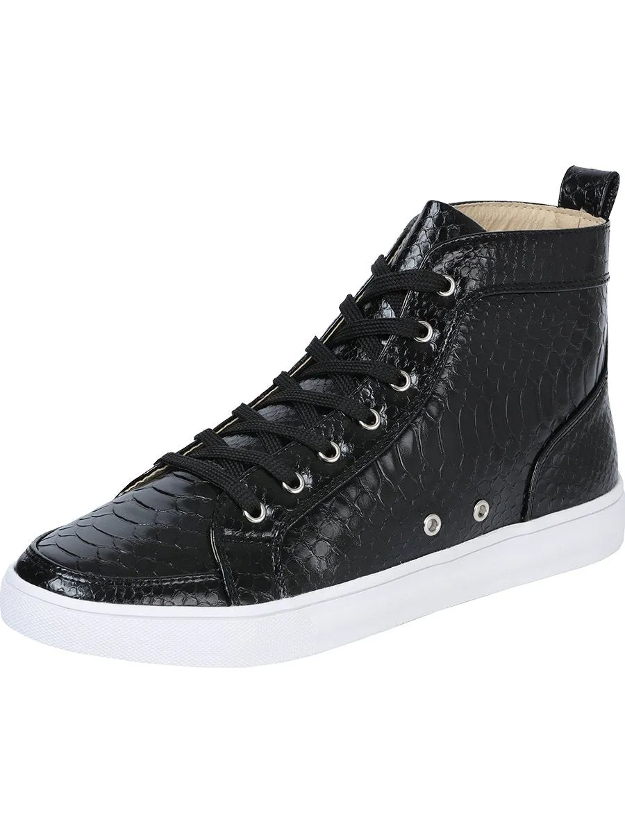 Men's Shoes PU Synthetic Casual Shoes 'El General' Black Color 41279