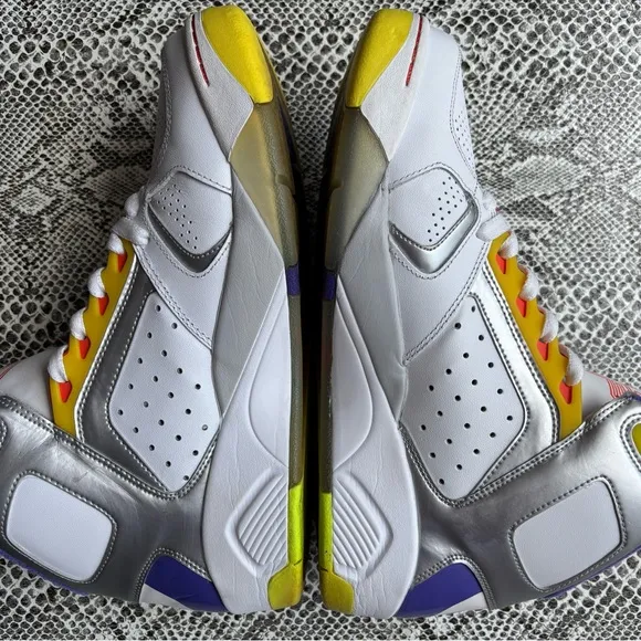 Men’s size 9.5 Nike Air Flight Lite High White/MetallicSilver-Hyper Grape