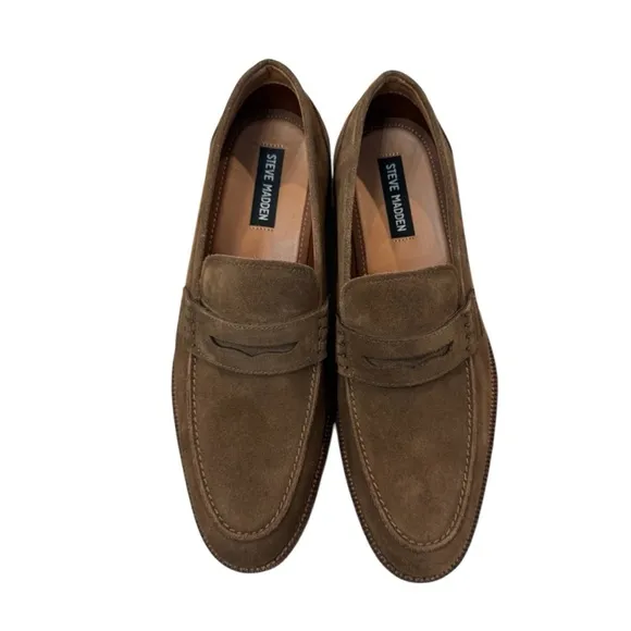 Men’s Steve Madden Piere  Tabacco Suede Dress Loafers, size 11.5