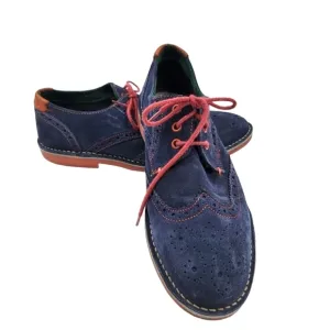 Mens TED Baker Archerr2 Navy Blue Suede Leather Wingtip Dress Shoes US 9