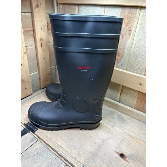 Mens TINGLEY Pilot Rubber Work Rain Boots US 8 Waterproof