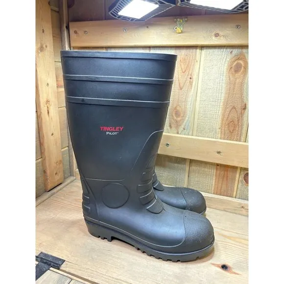 Mens TINGLEY Pilot Rubber Work Rain Boots US 8 Waterproof