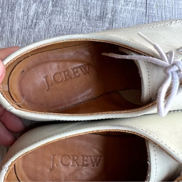 Mens Walk-Over Shoes Suede Leather Ivory Cream lace-up US Size 6.5 D/B