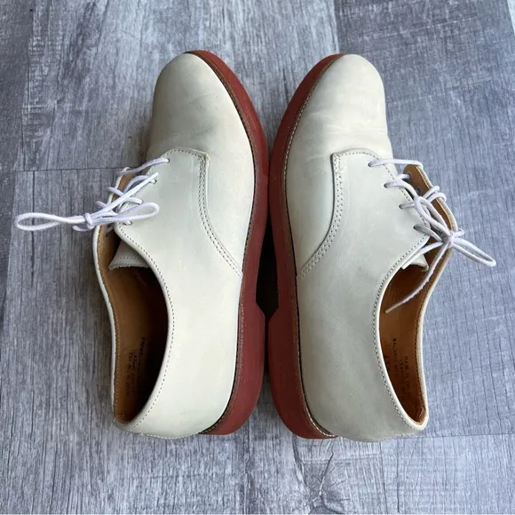 Mens Walk-Over Shoes Suede Leather Ivory Cream lace-up US Size 6.5 D/B