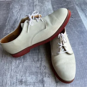 Mens Walk-Over Shoes Suede Leather Ivory Cream lace-up US Size 6.5 D/B