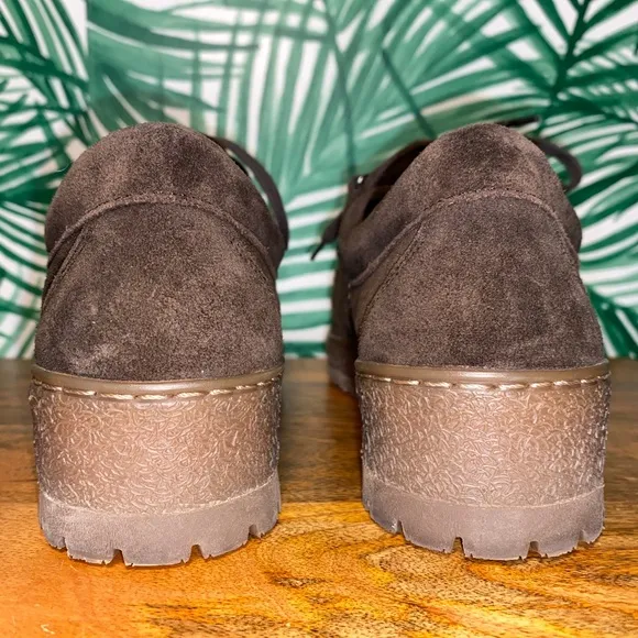 Mephisto Lady Originals Brown Suede Tied Wedge Shoes 9.5