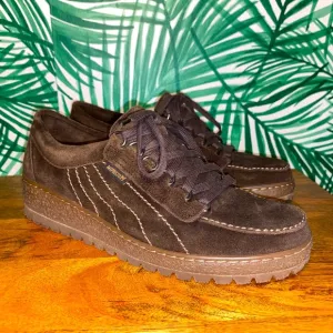 Mephisto Lady Originals Brown Suede Tied Wedge Shoes 9.5